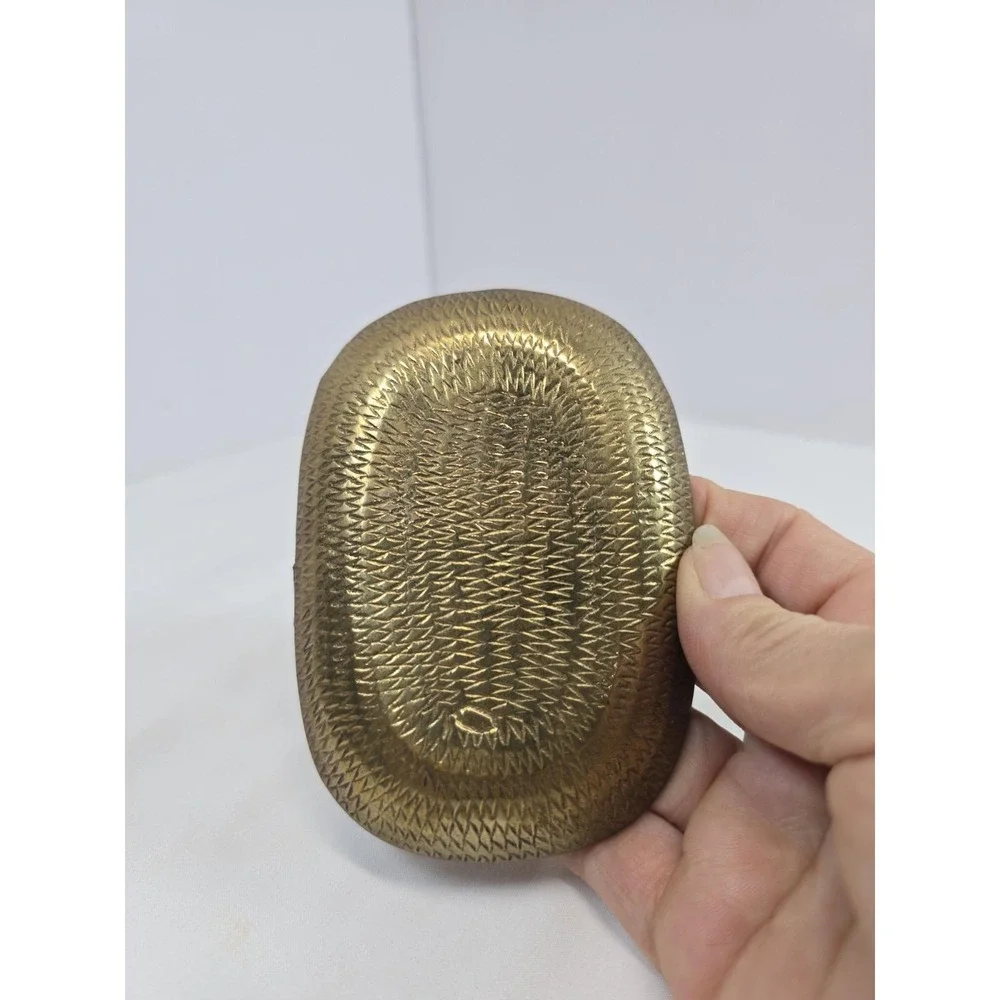 Vintage Brass Seashell Soap Dish Trinket Tray Coastal Nautical Decor 5 Inch